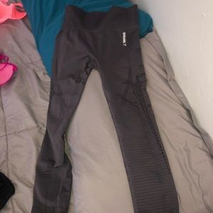 Purple gym shark leggings